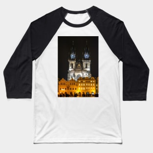 Tyn Church at night illumination Baseball T-Shirt